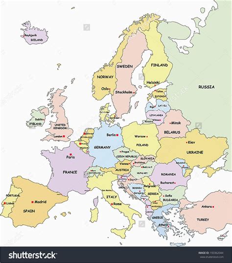 Map Of Europe with Country Names and Capitals | secretmuseum