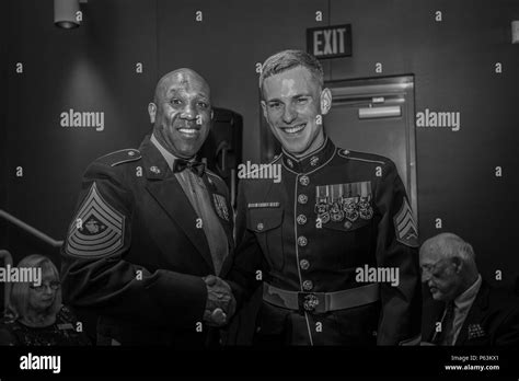 The 18th Sergeant Major of the Marine Corps, Ronald L. Green, attends