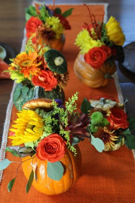 Artificial flower arrangement, floral arrangement, everyday artificial flowers, table centerpiece, d. Thanksgiving Table Pumpkin Flower Centerpieces