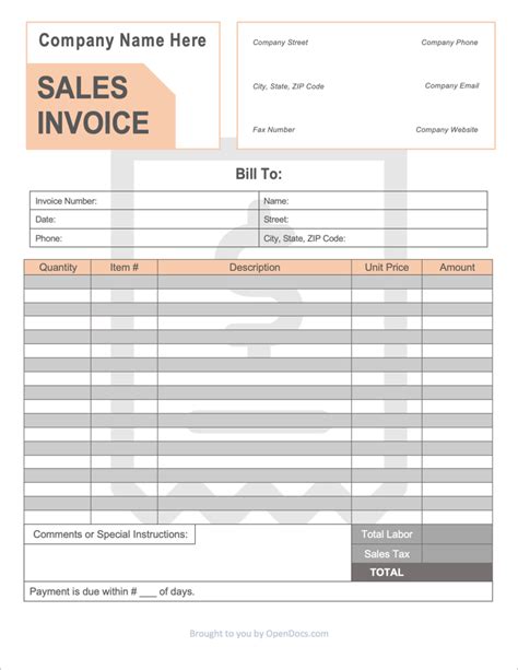 18 Sales Invoice Template Excel Png Invoice Template Ideas