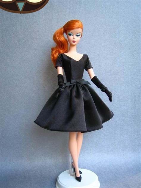 silkstone barbie in black satin evening dress barbie doll clothing patterns barbie dolls