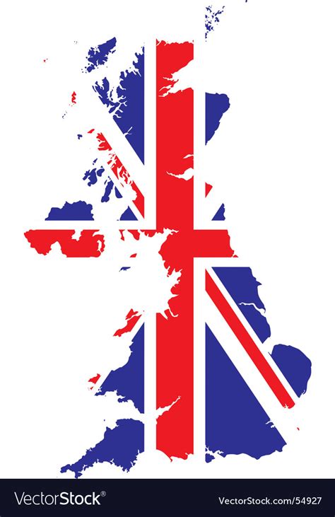 Download British flag and map Royalty Free Vector Image