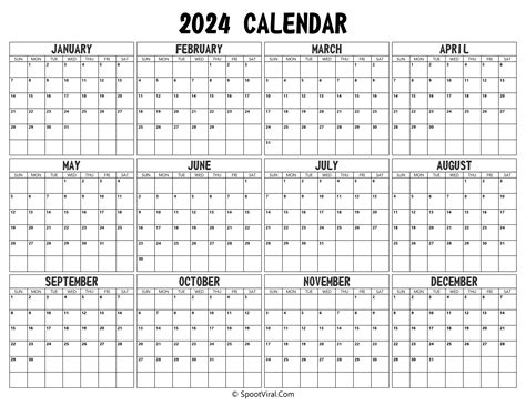 2024 Yearly Calendar Latest Calendar Printable Templates