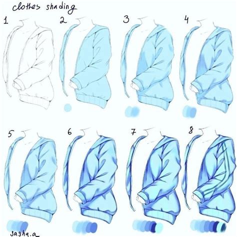 Anime Art Reference / Tutorials auf Instagram: „Shading Clothes. ️