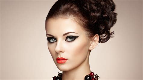 Stunning Cute Girl Model Closeup Photo Having Red Lipstick On Mouth 4k