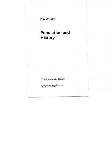 Population And History Wrigley E A Free Download Borrow And