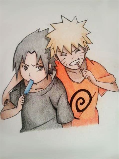 How to draw sasuke uchiha from naruto in easy step by step drawing tutorial. Naruto and Sasuke - Kids by obsessive-fan-girl on DeviantArt