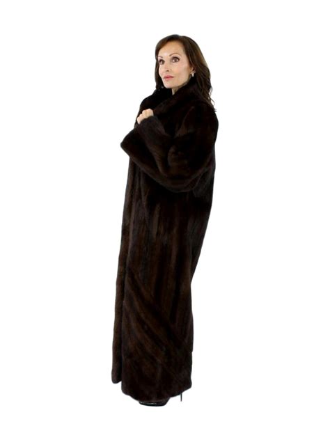 mink fur coat women s large mahogany 36069 estate furs