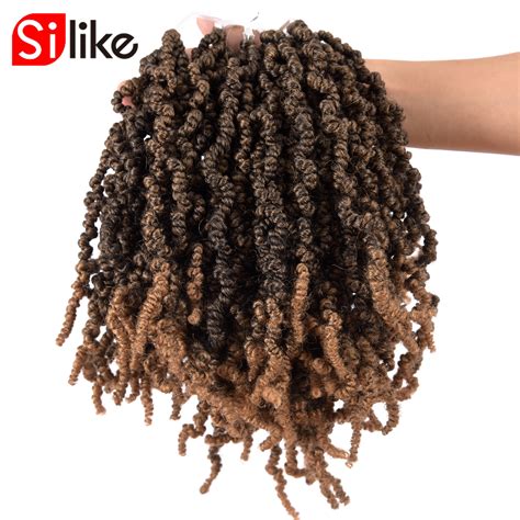 Silike Bomb Twist 10 Inch Fluffy Passion Twists Synthetic Crotchet Braiding Hair Extensions Pre