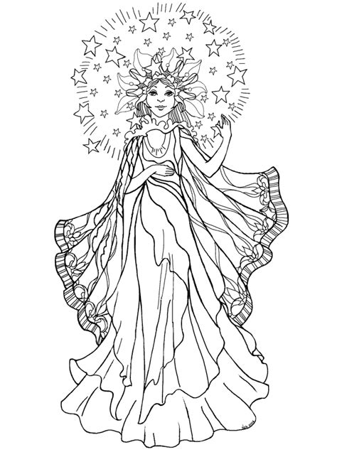 Free coloring pages of anime dark angel girl