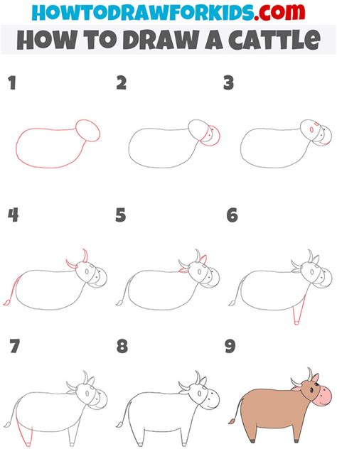 How To Draw Cattle Easy Drawing Tutorial For Kids