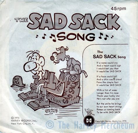 Sad Sack And Wendy 45rpm Record The Harvey Mercheum
