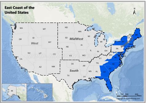 Map Of East Coast Usa East Coast Of The United States Usa Region