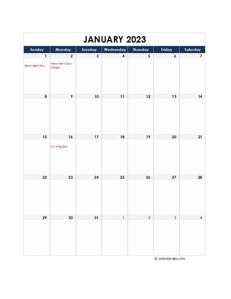 Printable Monthly Calendar 2023 Printable Template Images