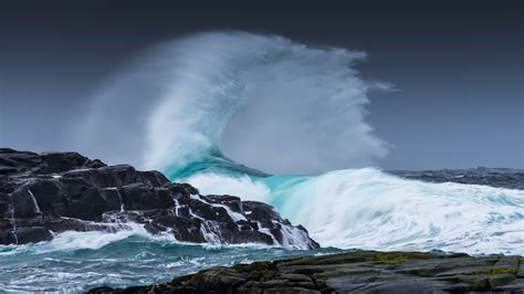 Download Wallpaper 1920x1080 Nature Scenery Sea Storm Waves Water