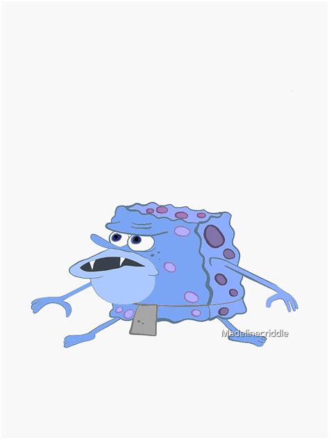 Blue Spongegar Sticker By Madelinecriddle Redbubble