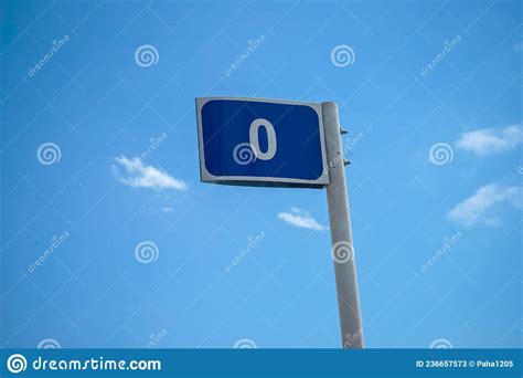 Road Sign Zero Kilometer In The Mountains Of Dagestan Stock Image