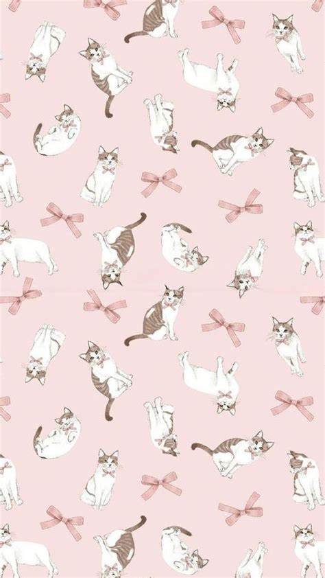 Coquette Aesthetic Wallpaper Cats And Pink Bows Pastel Kawaii Iphone Vintage Pink Aesthetic