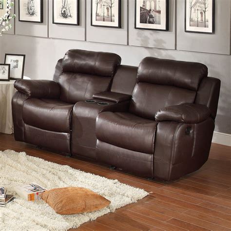 Homelegance Marille Casual Dark Brown Faux Leather Reclining Loveseat