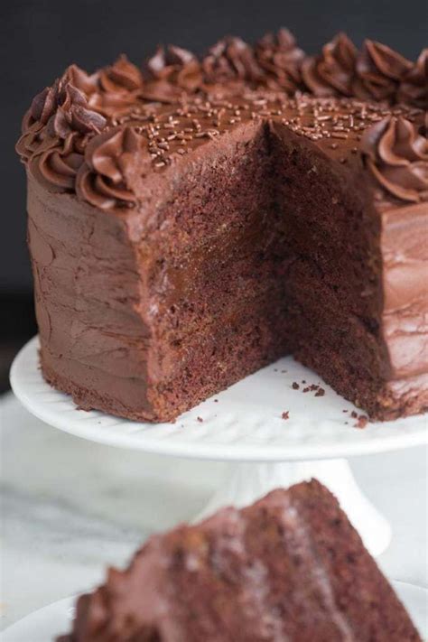 If you have zero baking skills, it's probably better to stay. Dark Chocolate Cake | - Tastes Better From Scratch