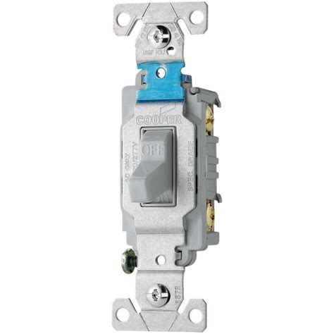 Eaton 15 Amp Double Pole Gray Toggle Light Switch At