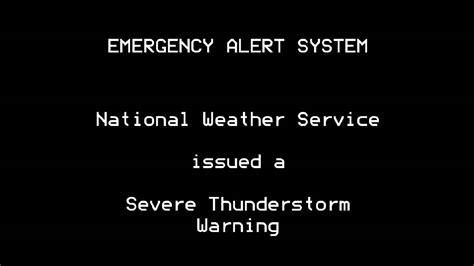 Sva) is an alert issued by national weather forecasting agencies when weather conditions are favorable for the development of severe thunderstorms. Severe Thunderstorm Warning - EAS #588 - 3/28/14 7:49 PM - YouTube