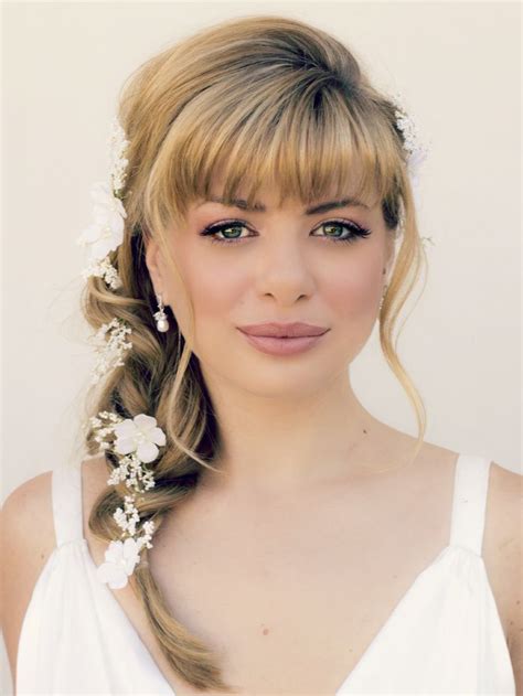 39 Romantic Wedding Hairstyles With Bangs Magment