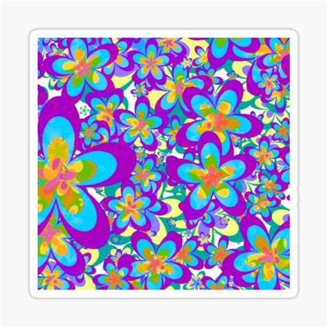 Flower Power Hippy Design Sticker By Alondra Redbubble