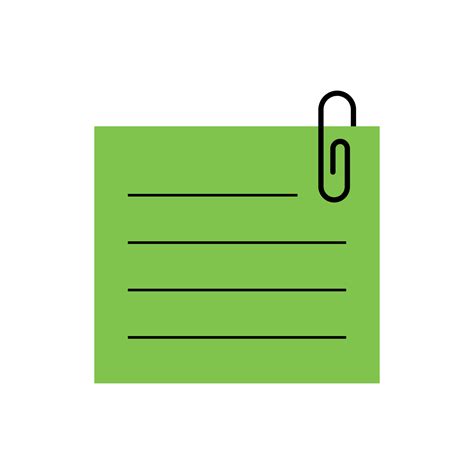 Note Memo Icon Symbol Clipart With Paperclip Vector Isolated On White