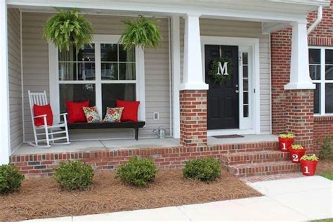 Beautiful And Colorful Porch Design Front Porch Decorating House With Porch Red Brick House
