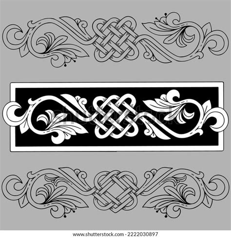 Set Frames Celtic Style Celtic Patterns Stock Vector Royalty Free