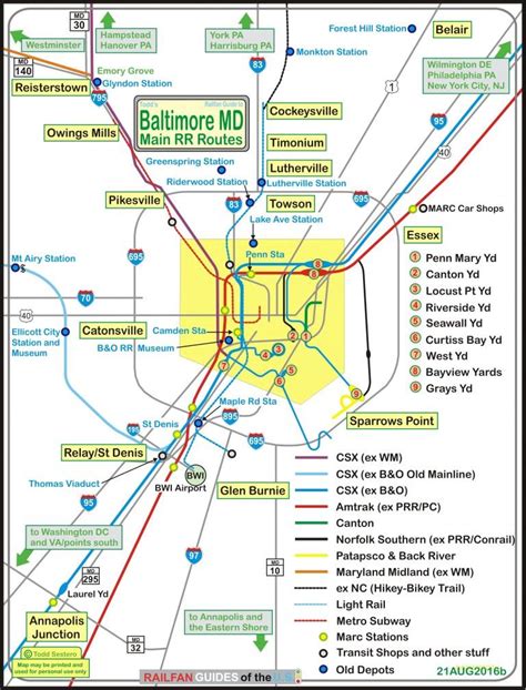 Baltimore Railfan Guide Major Rail Lines Of Baltimore