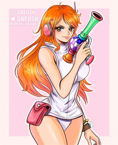 nami one piece nami one piece egghead one piece artist request highres 1girl adapted
