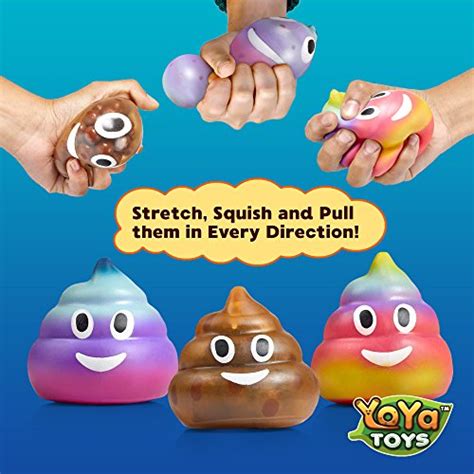 Poop Emoji Dna Stress Ball By Yoya Toys 3 Pack Squeezing Anxiety
