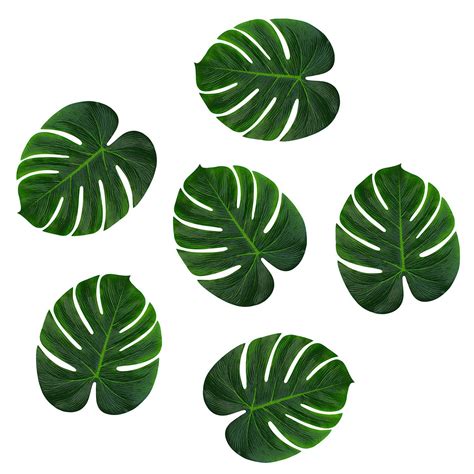 Tropical Imitation Green Plant Paper Leaves 13 Hawaiian Luau Party