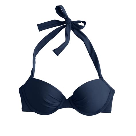 Lyst Jcrew Underwire Halter Bikini Top In Blue