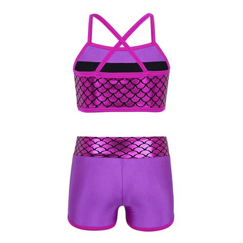 girls sport outfit gymnastics bra top shorts bottoms dancewear gym swim clothes ebay