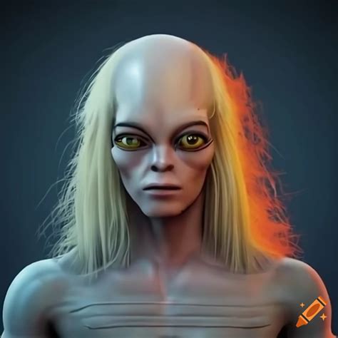 Cgi Alien Character With Blonde Hair And A Raxphorg T Shirt On Craiyon
