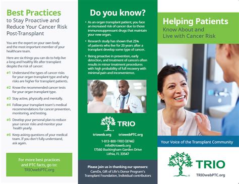 Trio Post Transplant Cancer Project 29 Ptc Tri Fold Brochure And Promo