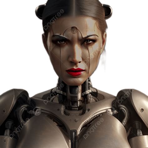 Gambar Wanita Pahlawan Cyborg Yang Menakutkan Dalam Sut Badan Scifi