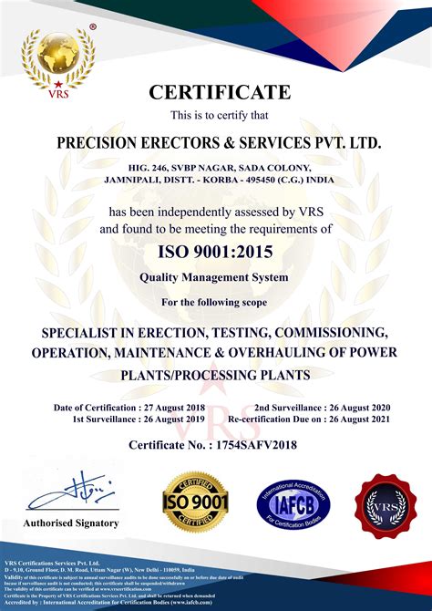 Certificates And Awards Precision Engineering