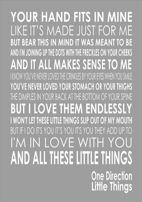 One Direction Little Things Word Typography Words Song Lyric Lyrics