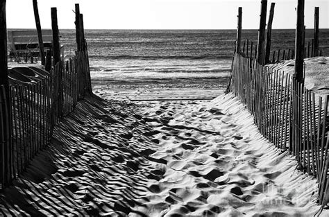 Beach Entry Black And White Photograph By John Rizzuto