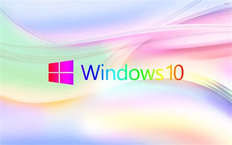 Colorful Windows 10 Logo On Pastel Waves Wallpaper
