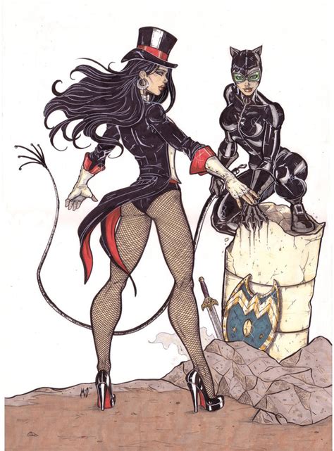 Zatanna And Catwoman By CrimsonArtz On DeviantArt