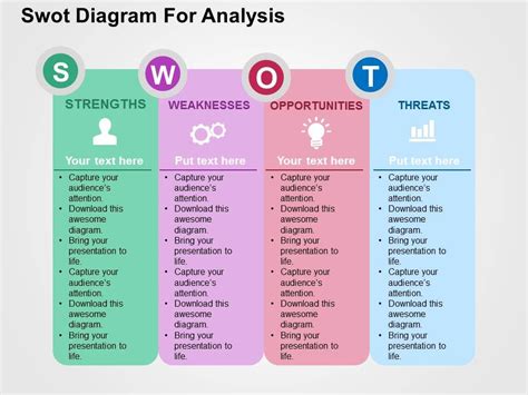 Swot Diagram For Analysis Flat Powerpoint Design Powerpoint Slide