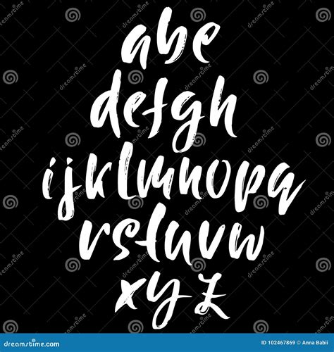 Hand Drawn Dry Brush Font Modern Brush Lettering Grunge Style Alphabet Calligraphy Script