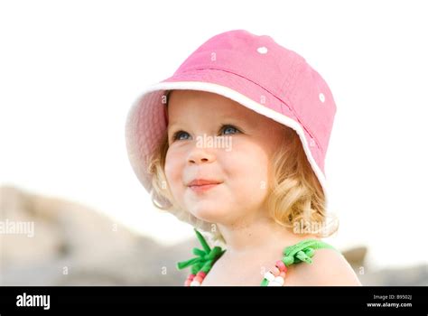 Girl In Pink Hat Stock Photo Alamy