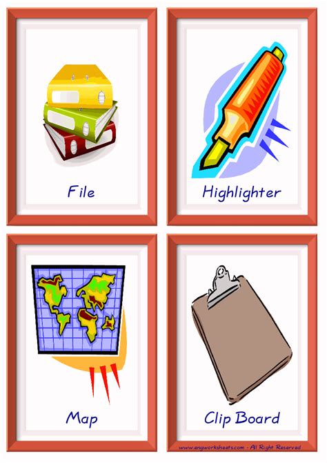 Classroom Objects Flashcards English Esl Worksheets For Afe