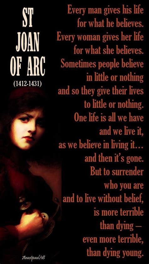 St Joan Of Arc In 2020 Joan Of Arc Quotes Saint Joan Of Arc St Joan